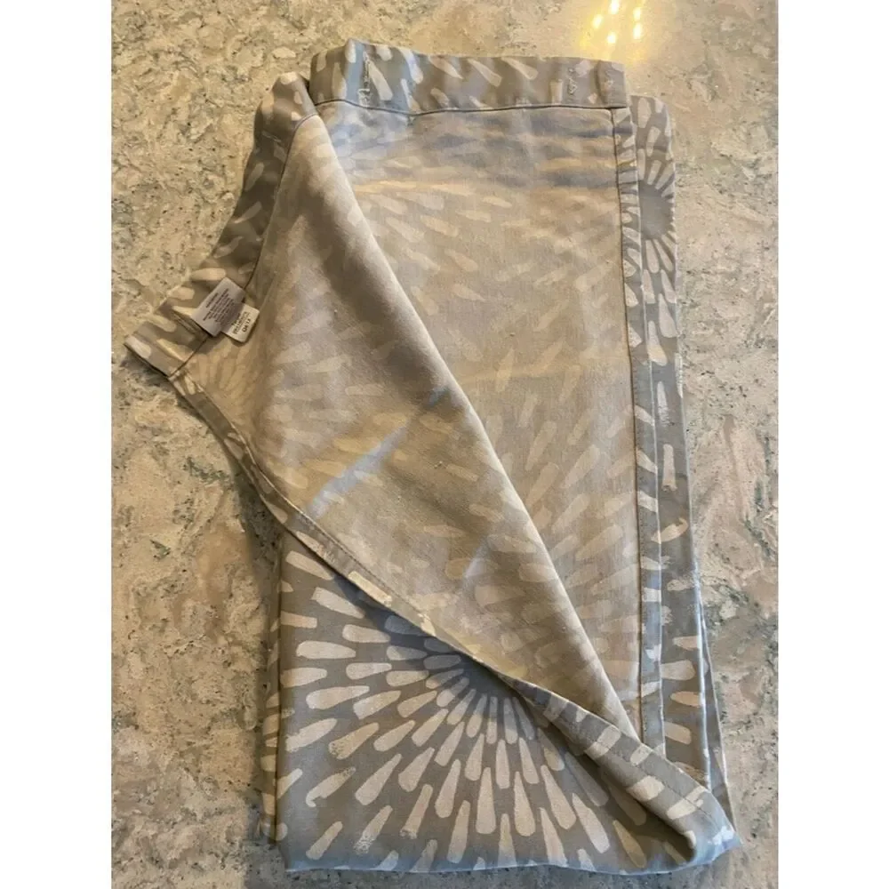 Threshold Light Gray and Cream Abstract Print Fabric Shower Curtain